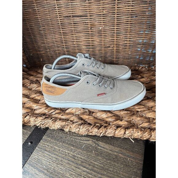 Levi's Other - Levi's Low Top Men's Gray White Canvas‎ Lace Up Casual Sneakers Shoes Size 9.5